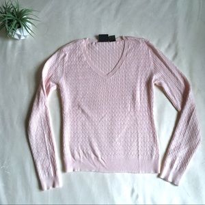 TAILOR B. MOSS • Light Pink V Neck Sweater- Small